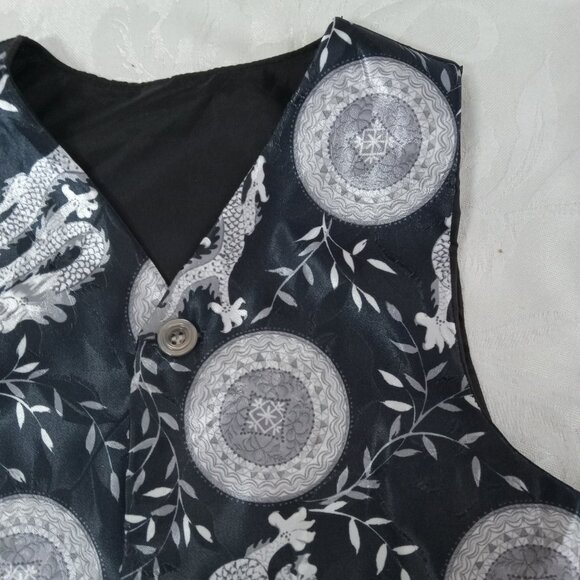 Boys Size 4 Dragon Vest Black Asian Japan China Wedding Formal - Picture 5 of 13